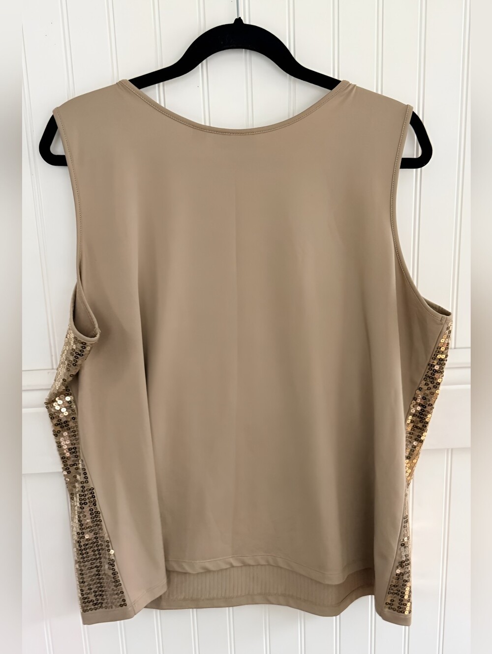 Joan Rivers golden sequin tank top with scarf, EUC - Picture 4 of 7